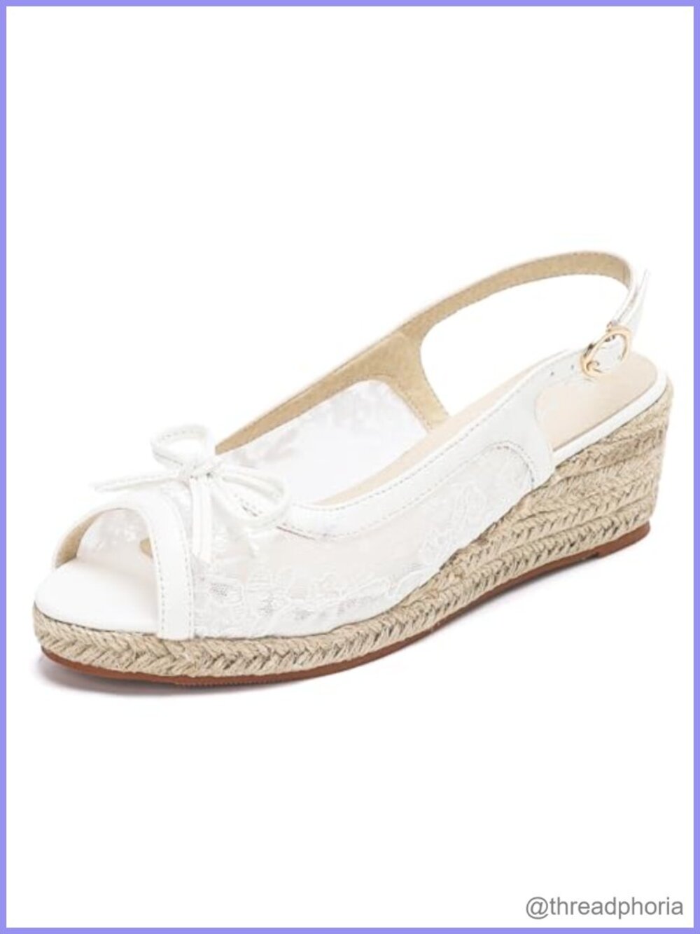 Womens Lace Wedge Espadrille Platform Slingback Sandals Peep Toe Buckle Strap